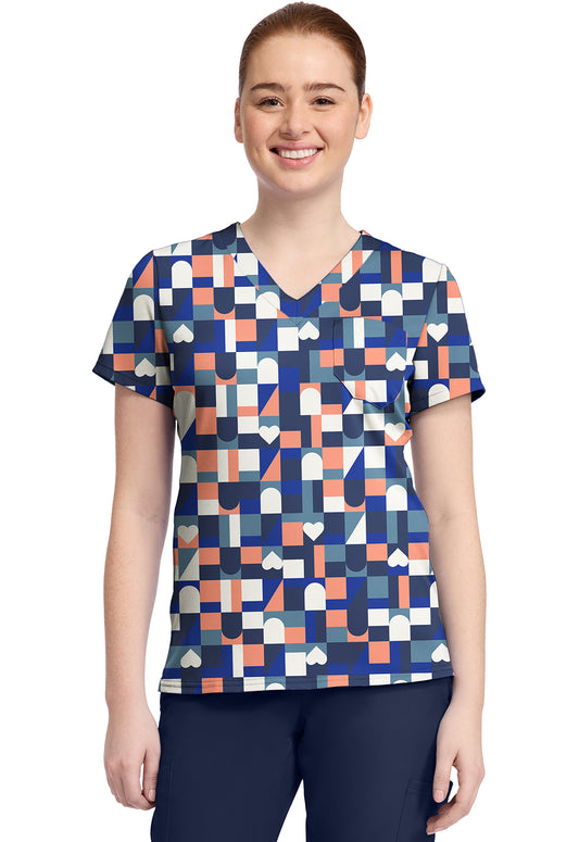 Prints MC632 Print V-Neck Top