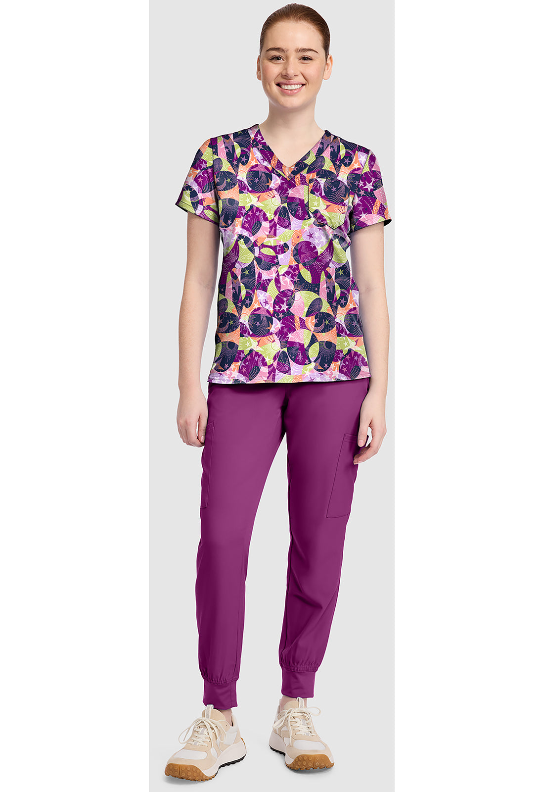 Prints MC632 Print V-Neck Top Star Bright