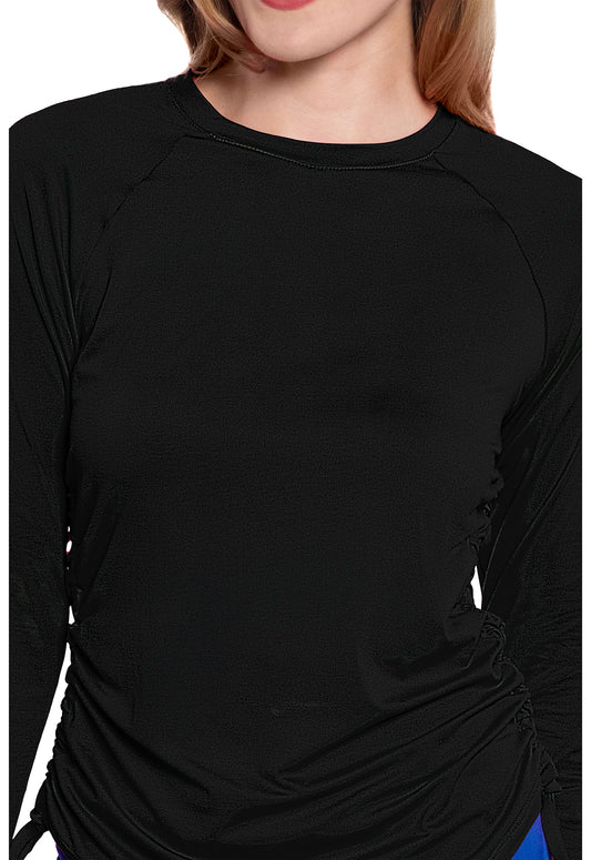 Layers MC700 Women's Long Sleeve Ruched Underscrub Black