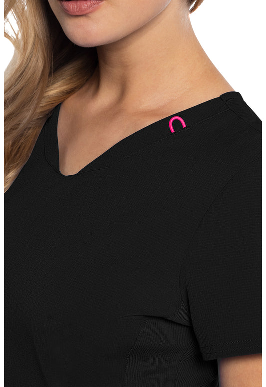 Amp MC702 Women's V-Neck Scrub Top Black