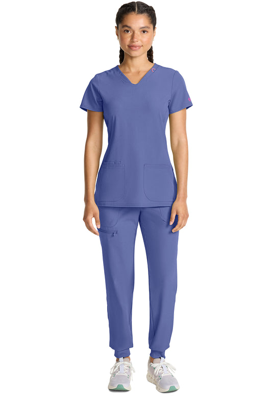 Amp MC702 Women's V-Neck Scrub Top Ciel