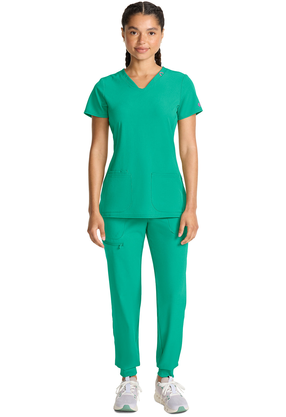 AMP MC702 V-Neck Top Teal Tonic Image