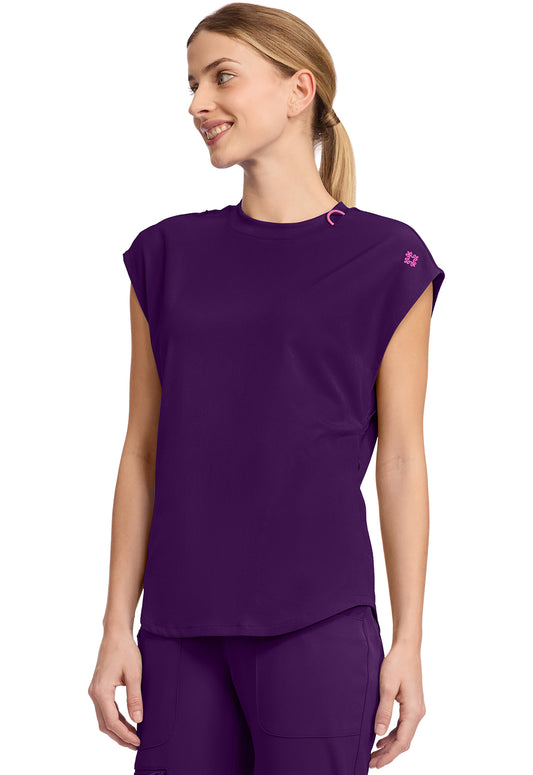 AMP MC703 Round Neck Tuckable Top Eggplant