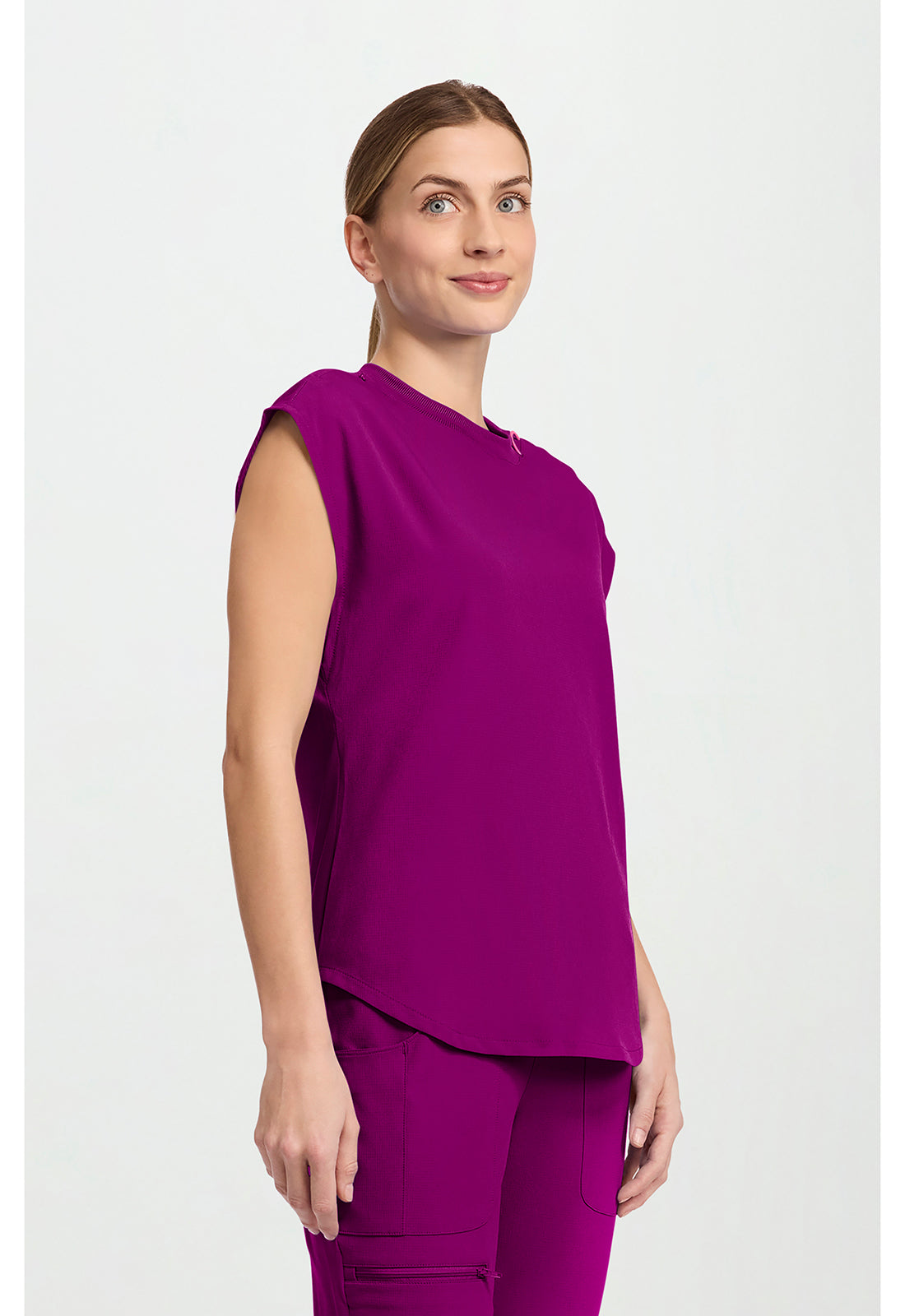 Amp MC703 Women's Round Neck Tuckable Scrub Top image 5