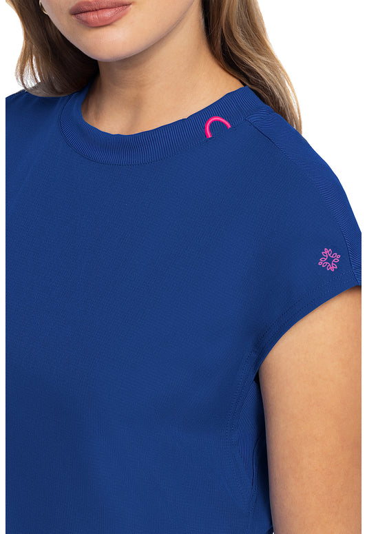 Amp MC703 Women's Round Neck Tuckable Scrub Top Royal