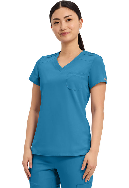 Touch MC7448 V-Neck Tuck In Mali-Blue Shore
