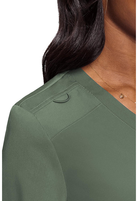 Touch MC7448 Women's V-Neck Tuck In Olive