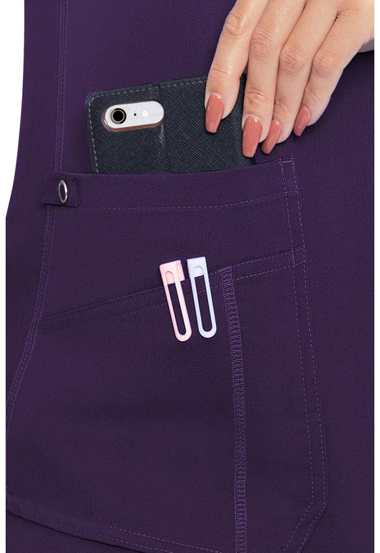 Touch MC7459 Women's V-Neck Shirttail Scrub Top Eggplant