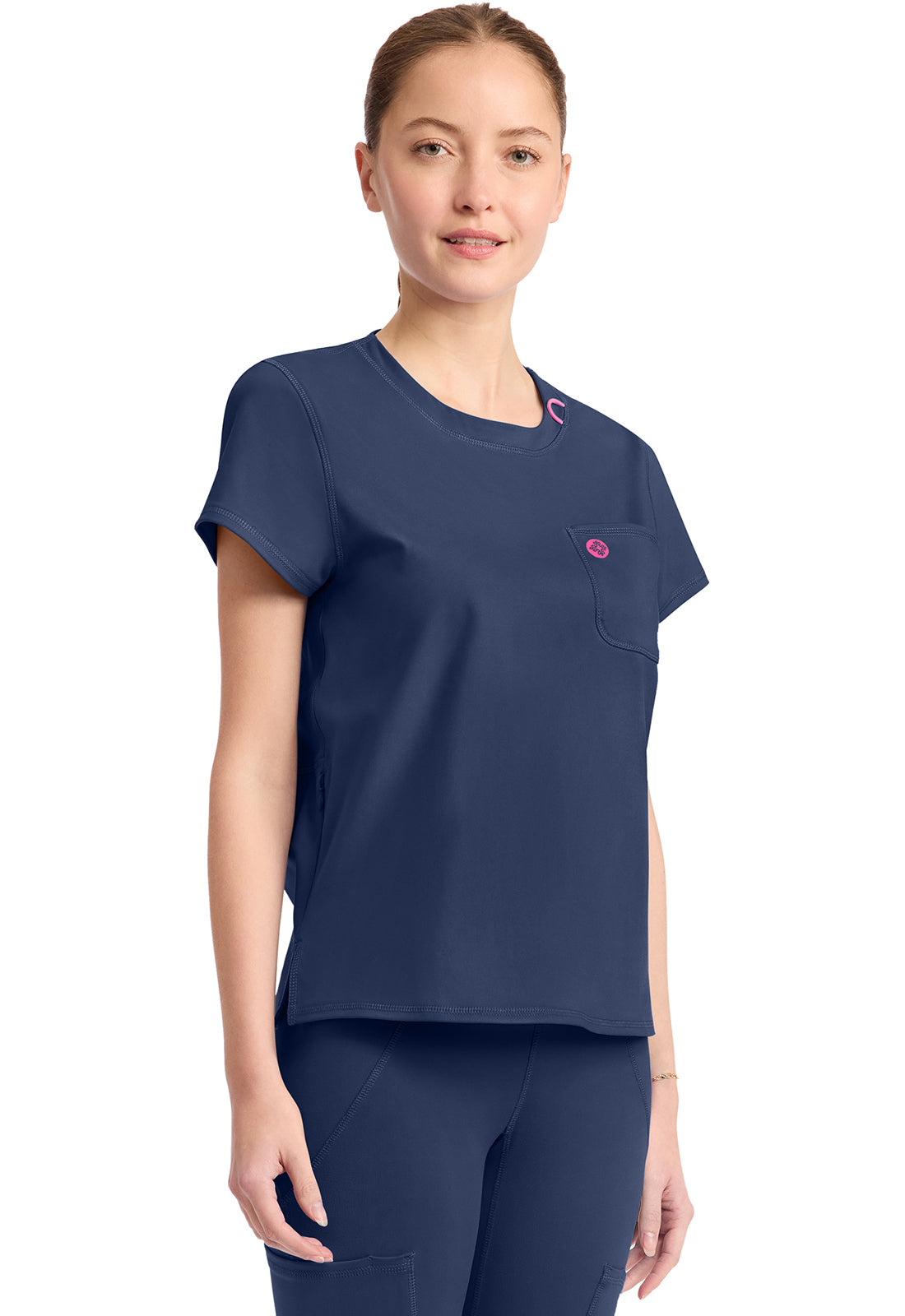 Amp Knit MC751 Women's Crew Neck Tee Navy
