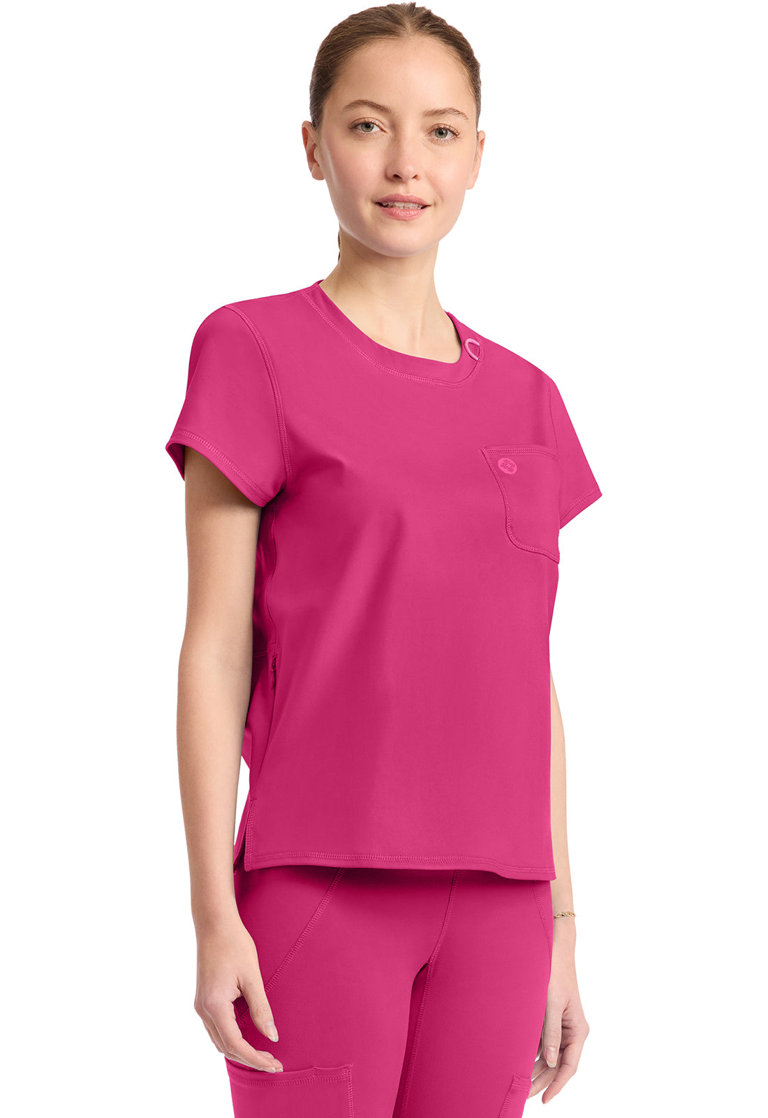 Amp Knit MC751 Women's Crew Neck Tee Pink Power