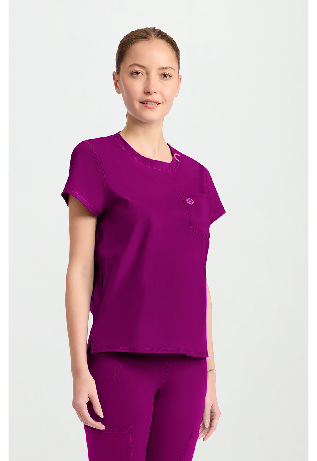 Amp Knit MC751 Women's Crew Neck Tee Plum Royale