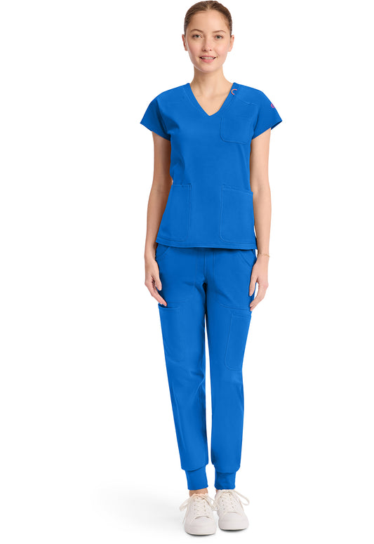 Amp Knit MC752 Women's Raglan V-Neck Scrub Top Royal