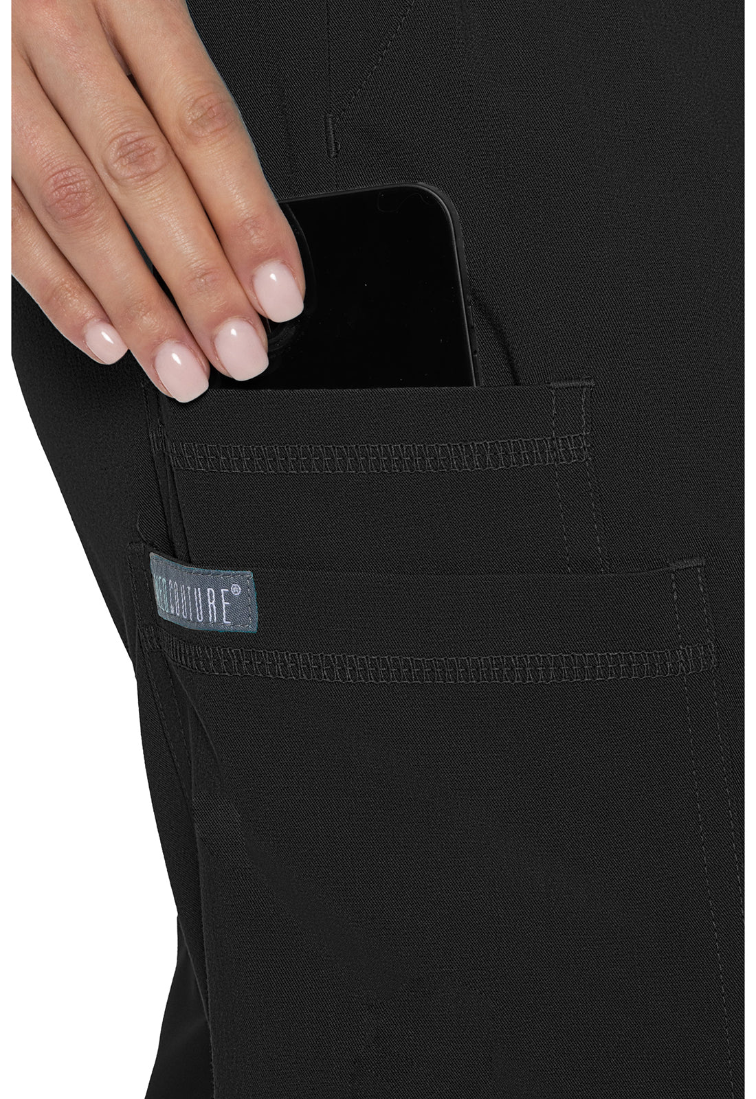 Touch MC7705 Women's Double Cargo Scrub Joggers Black