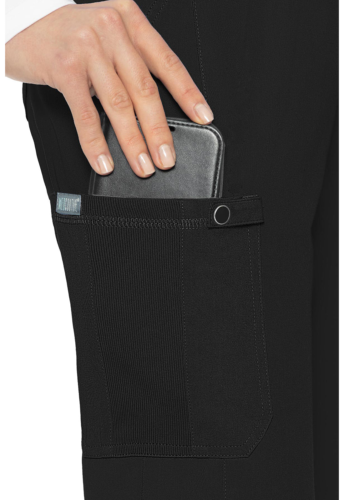 Touch MC7725 Women's Jersey Waist Yoga Scrub Pants Black