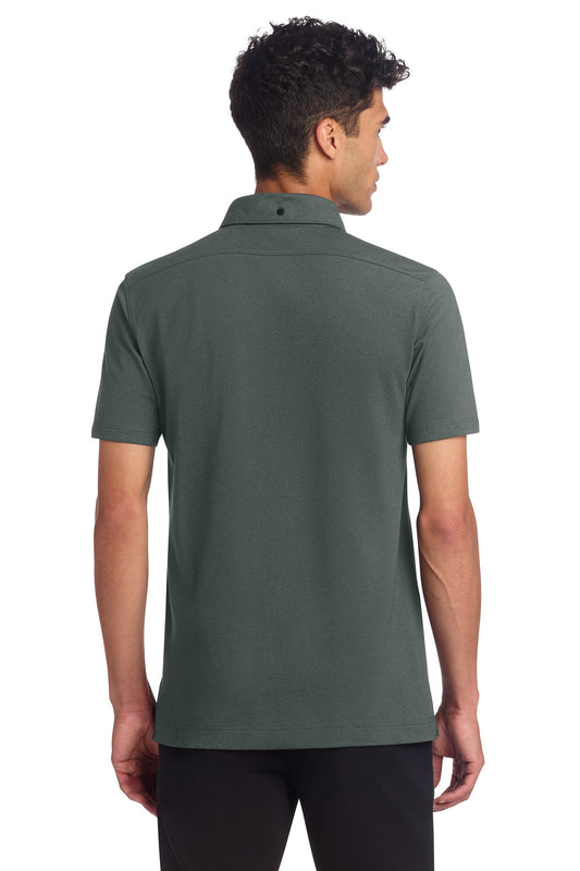 Mercer+Mettle Stretch Pique Full-Button Polo MM1006 Anchor Grey