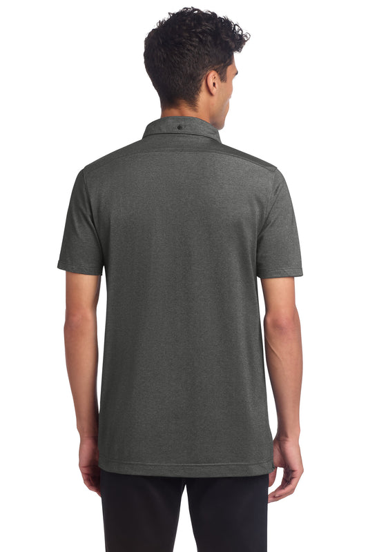 Mercer+Mettle Stretch Pique Full-Button Polo MM1006 Anchor Grey Heather
