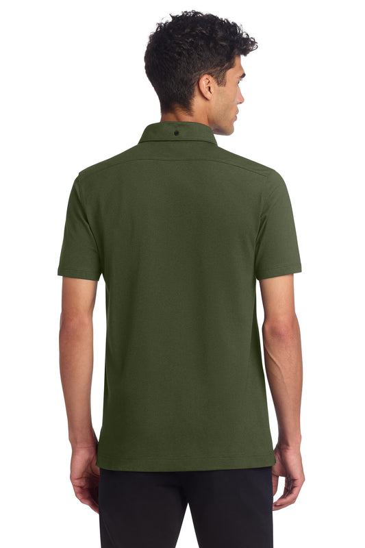 Mercer+Mettle Stretch Pique Full-Button Polo MM1006 Townsend Green