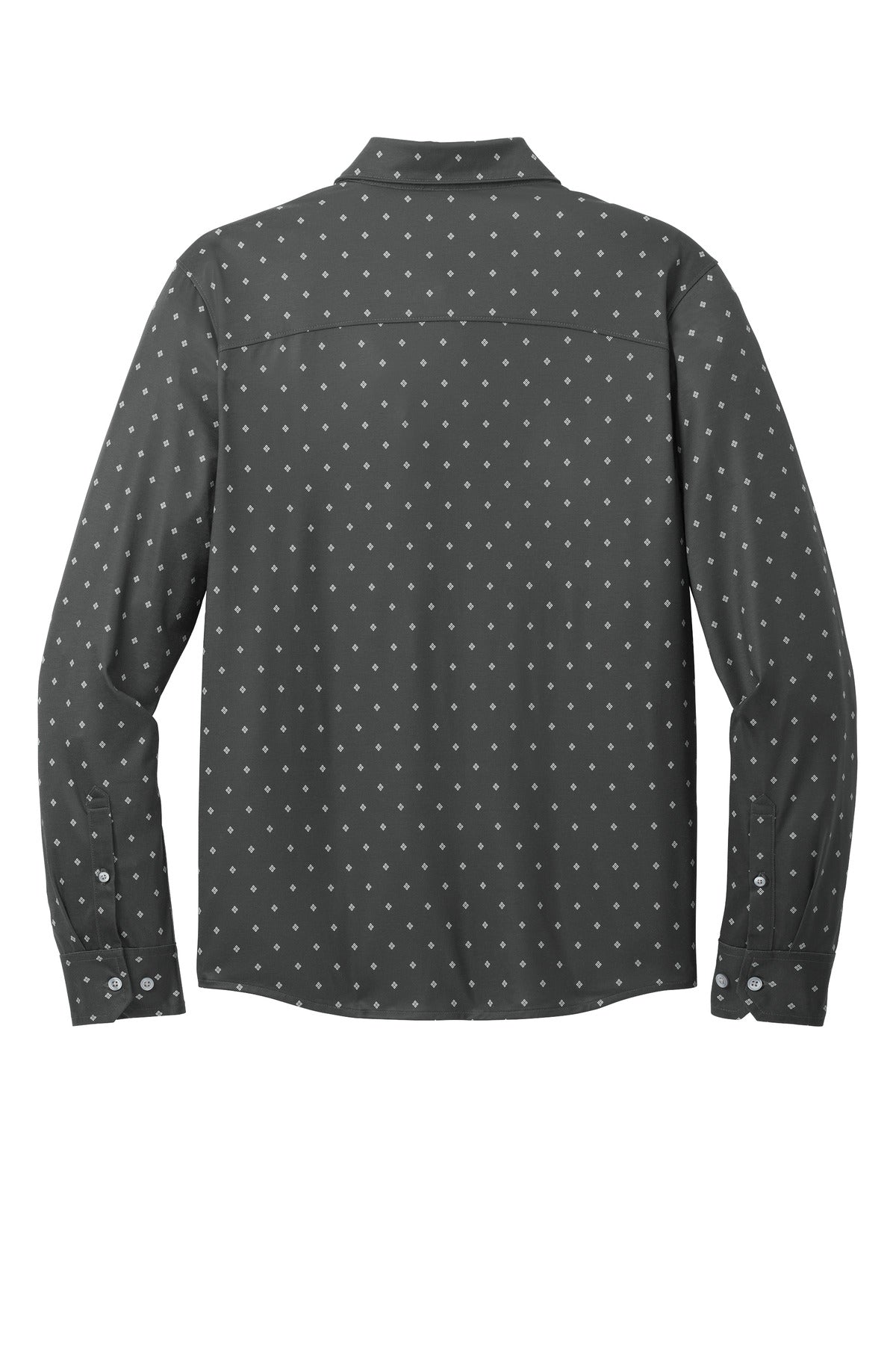 Mercer+Mettle Stretch Jersey Long Sleeve Shirt MM1018 Anchor Grey Geo Diamond