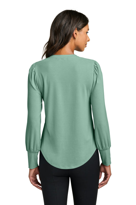 Mercer+Mettle Women's Stretch Jersey Long Sleeve Blouson Top MM1019 Sage