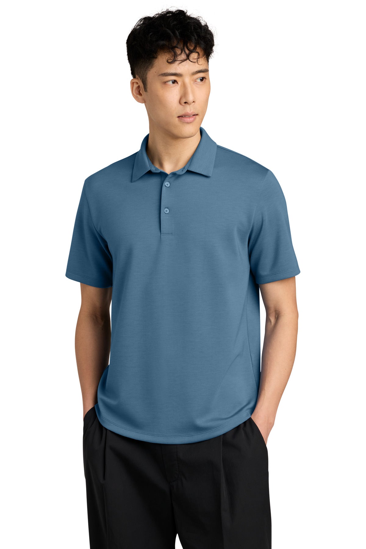 Mercer+Mettle Lite Spacer Polo MM1040 Harbor Blue