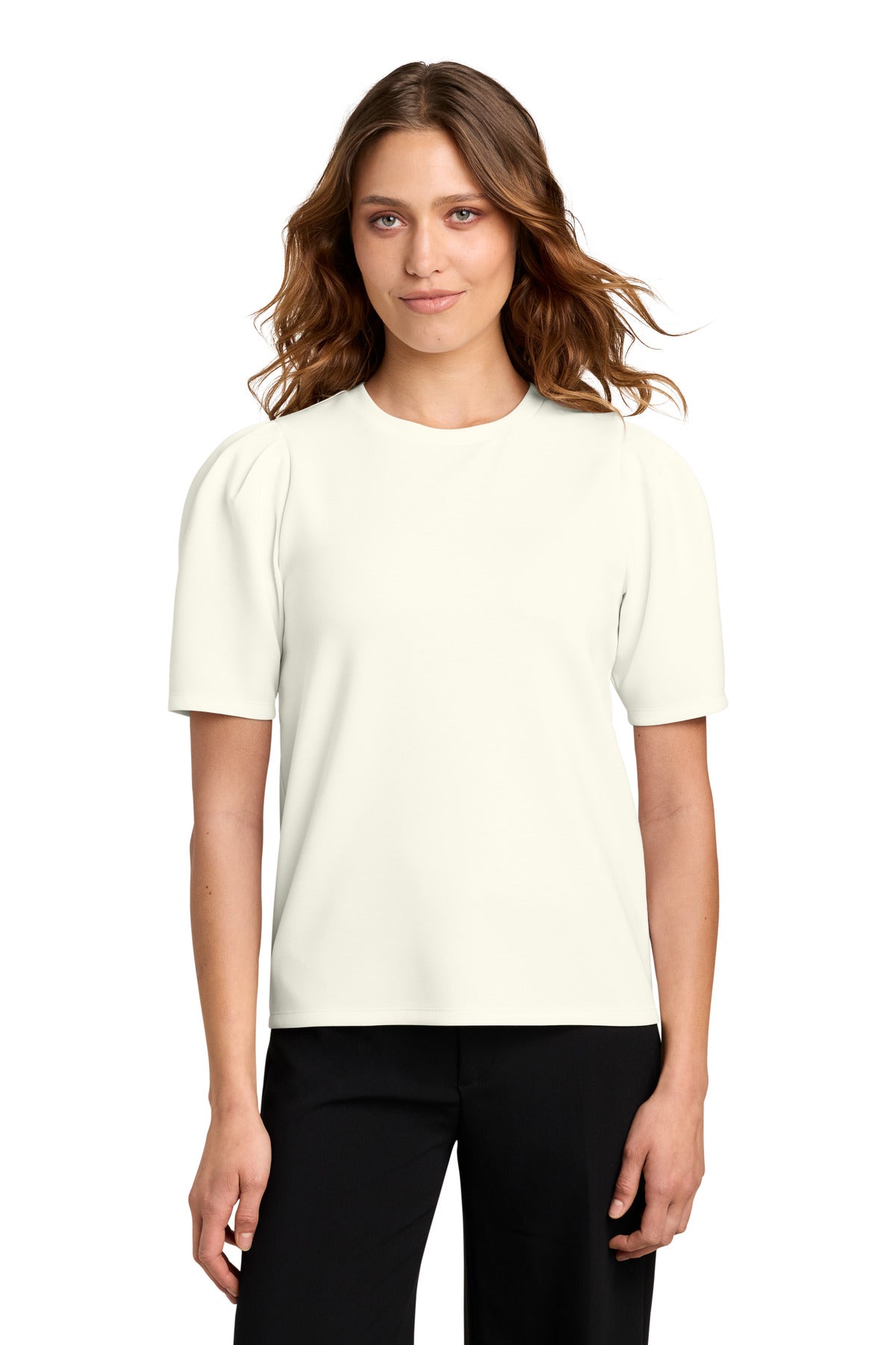 Mercer+Mettle Women's Short Sleeve Lite Spacer Top MM1041 Ivory Chiffon