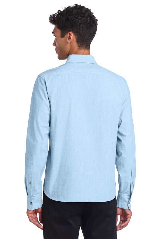 Mercer+Mettle Long Sleeve Stretch Woven Shirt MM2000 Air Blue End On End