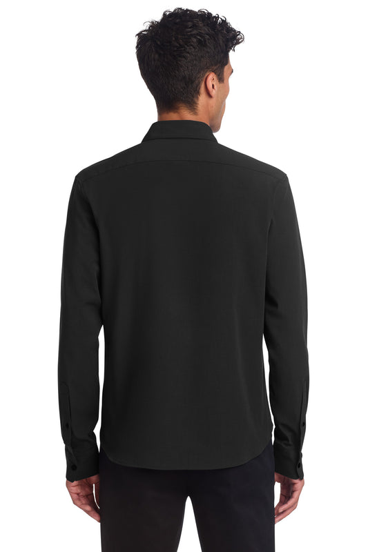 Mercer+Mettle Long Sleeve Stretch Woven Shirt MM2000 Deep Black