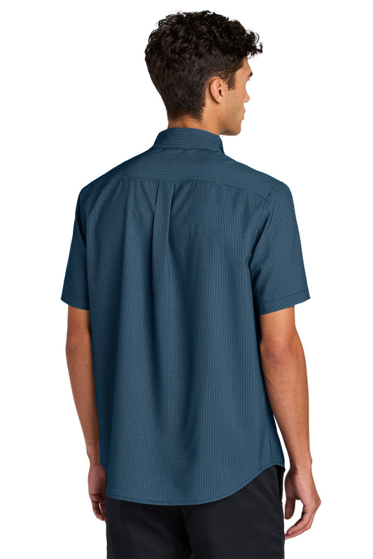 Mercer+Mettle Short Sleeve UV Capital Tech Shirt MM2006 Night Navy Dash Print