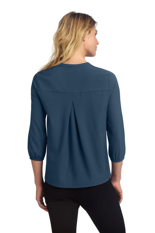 Mercer+Mettle Women's Stretch Crepe 3/4-Sleeve Blouse MM2011 Insignia Blue