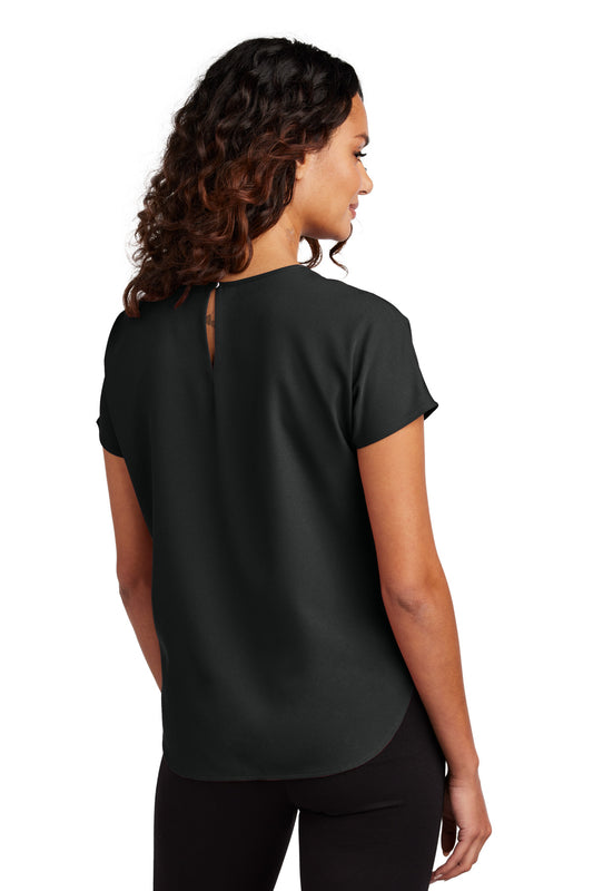 Mercer+Mettle Women's Stretch Crepe Crew MM2015 Deep Black