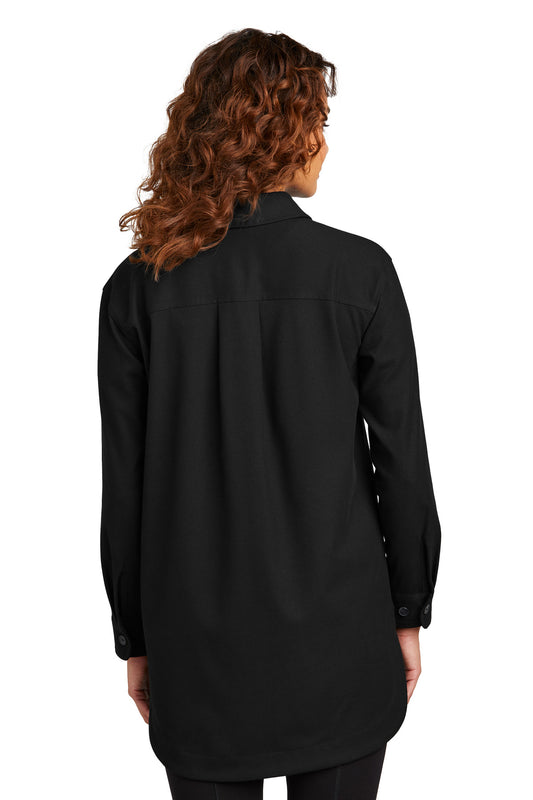 Mercer+Mettle Women's Long Sleeve Twill Overshirt MM2021 Deep Black