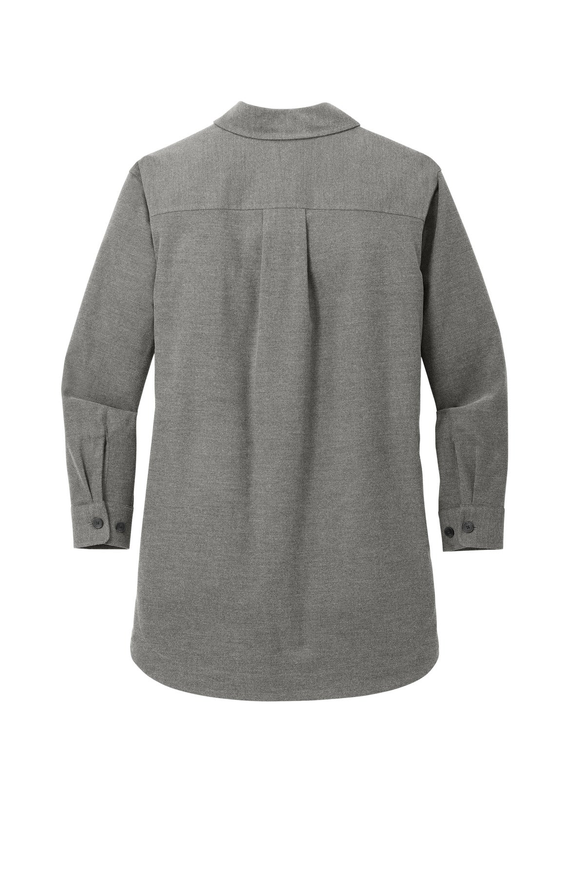 Mercer+Mettle Women's Long Sleeve Twill Overshirt MM2021 Light Anchor Grey Heather