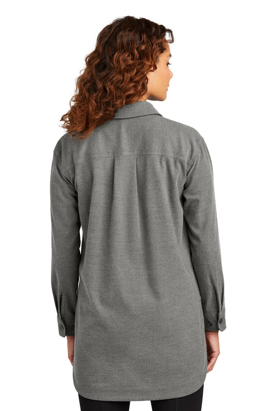 Mercer+Mettle Women's Long Sleeve Twill Overshirt MM2021 Light Anchor Grey Heather