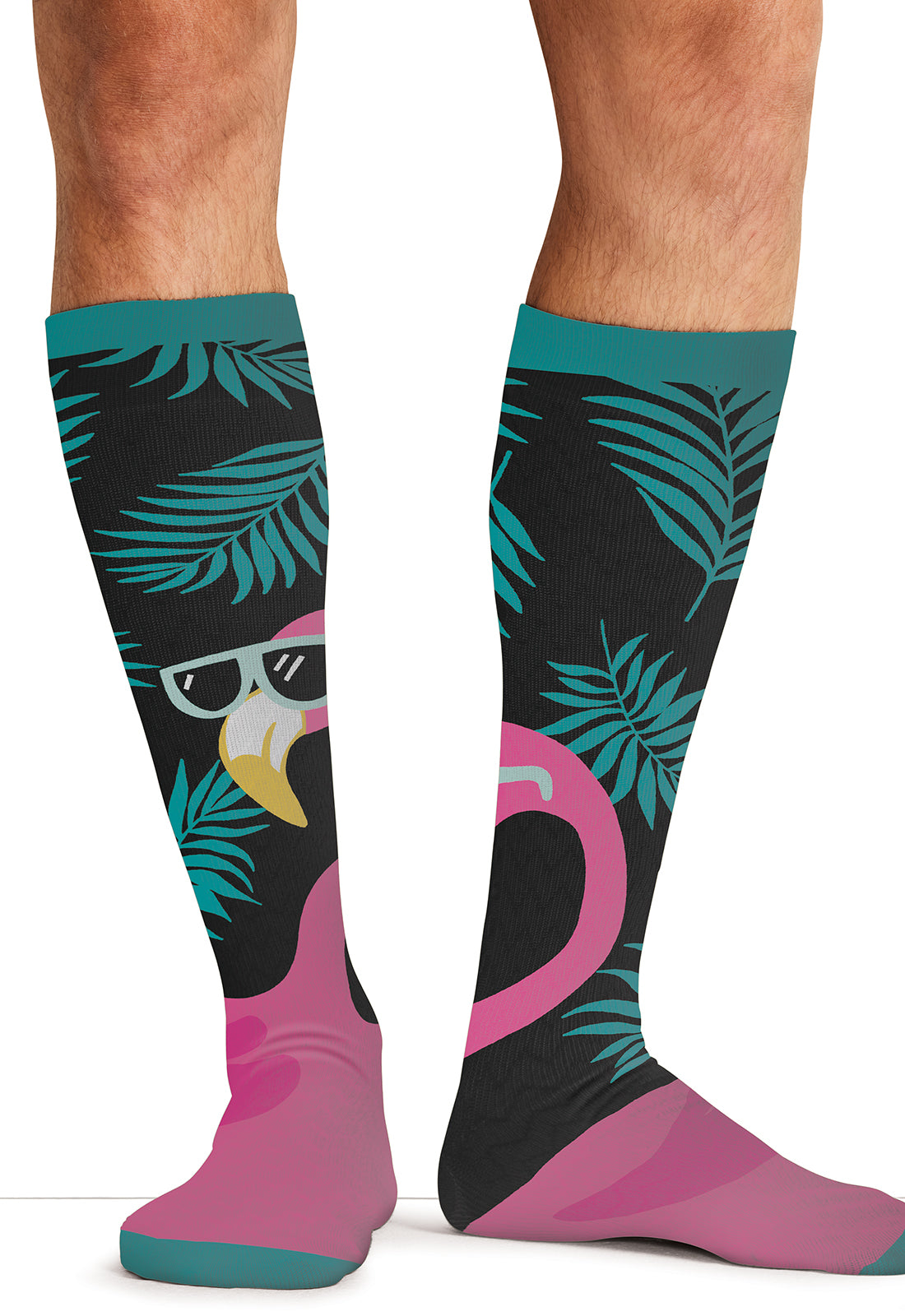 Legwear MPRINTSUPPOR Men's 10-15mmHg Compression Socks Cool Flamingo