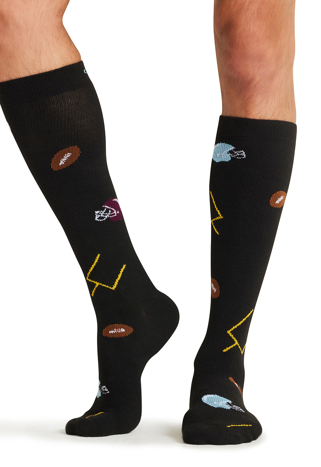 Legwear MPRINTSUPPOR Men's 10-15mmHg Compression Socks Football Fun