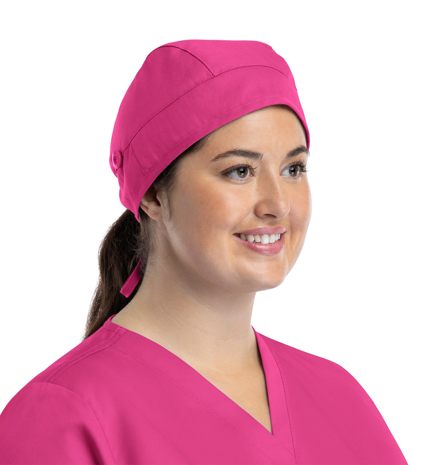 Scrub Caps NC015 Unisex Cap With Button Hot Pink (HPKA)