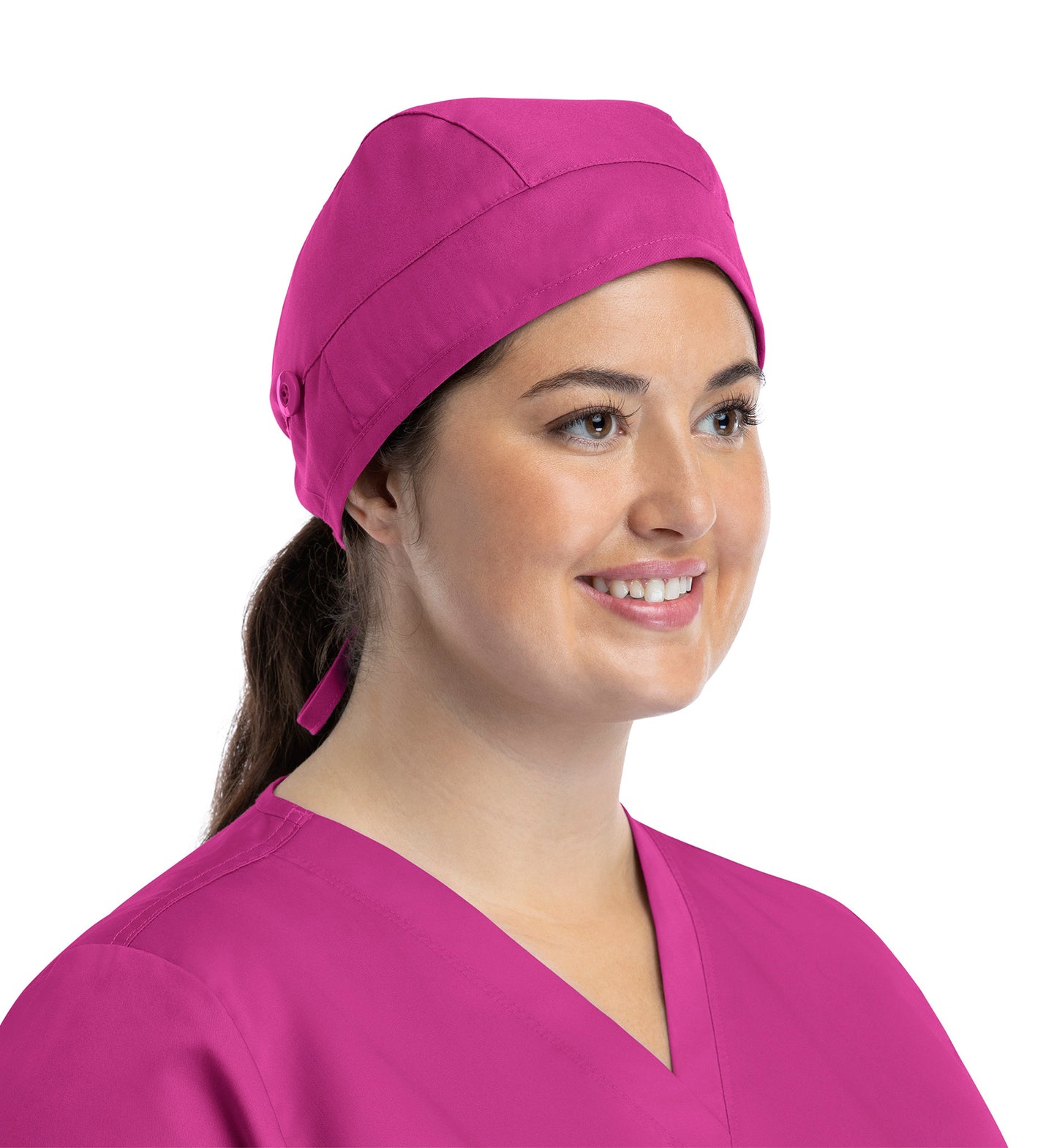 Scrub Caps NC015 Unisex Cap With Button Rose Pink (RPKP)
