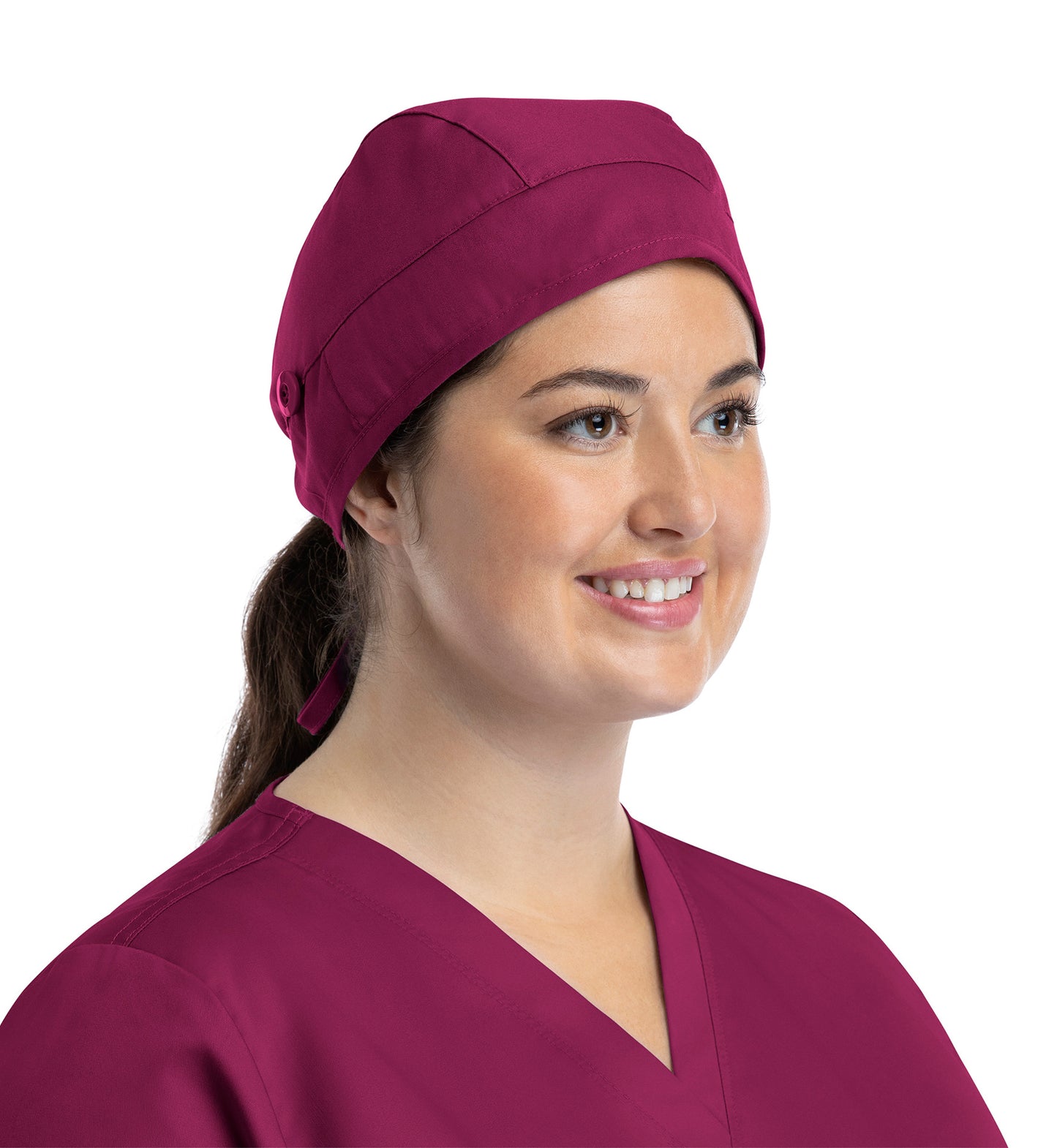 Scrub Caps NC015 Unisex Cap With Button Raspberry (RSB)