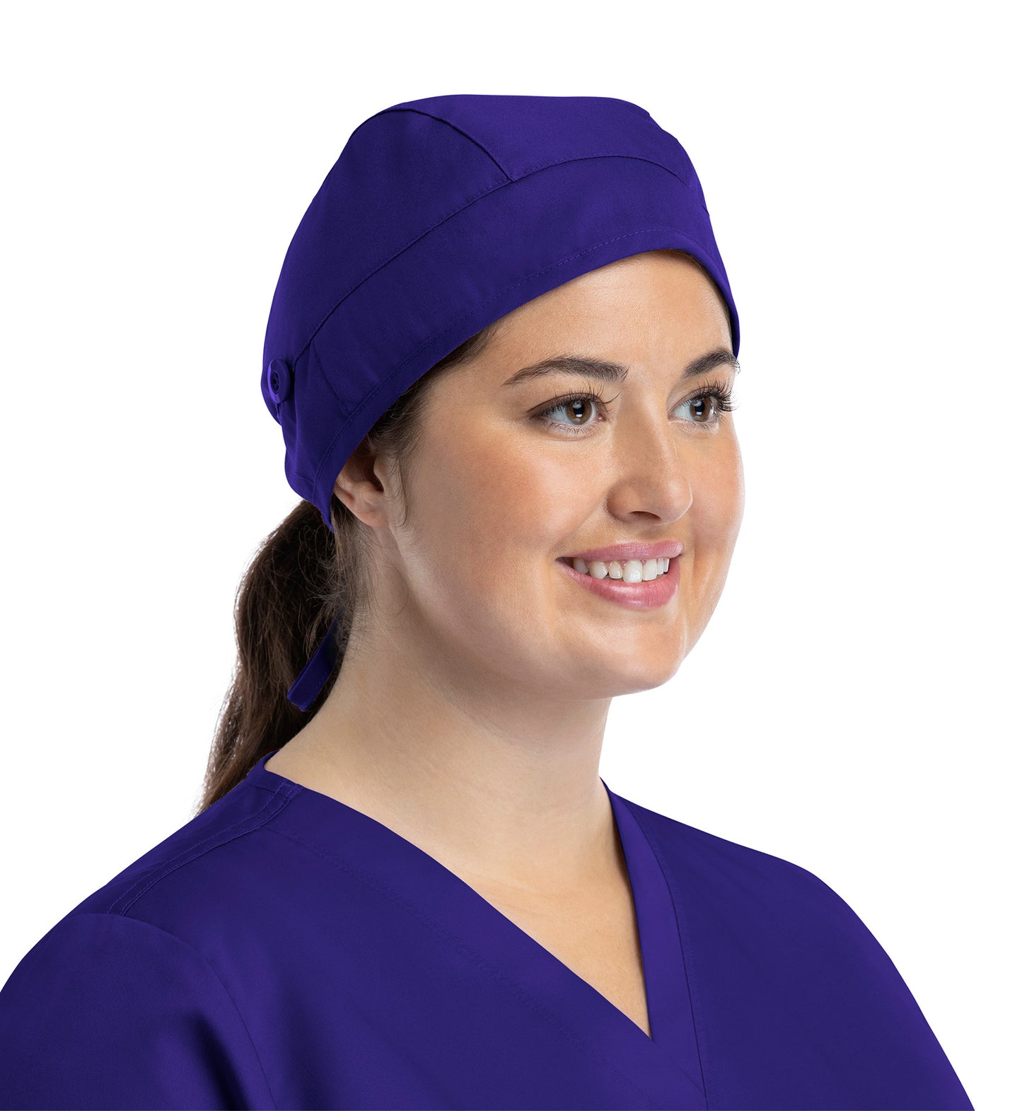 Scrub Caps NC015 Unisex Cap With Button True Purple (TPLB)