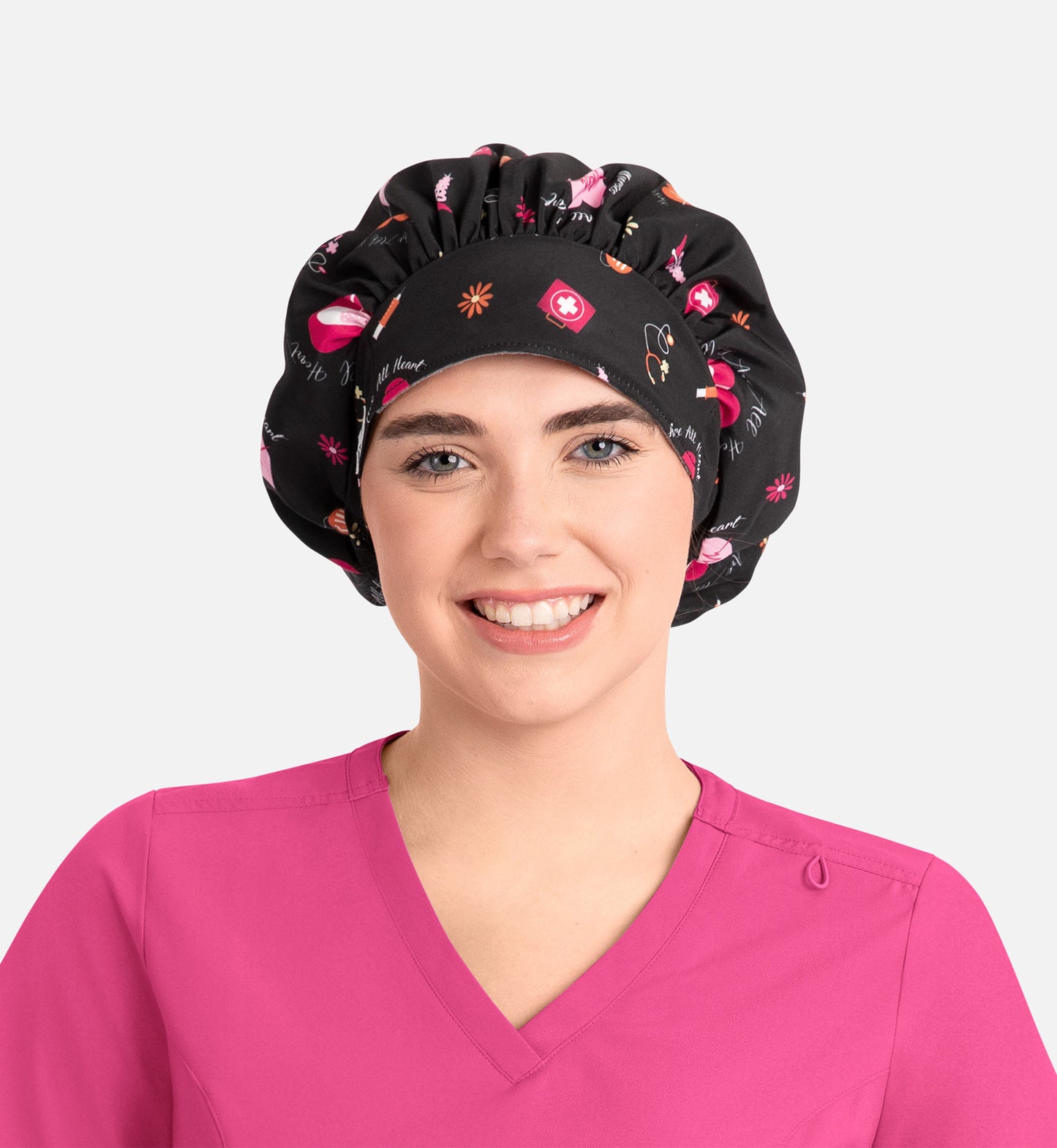 Scrub Cap NC325 Unisex Printed Bouffant Cap All Heart