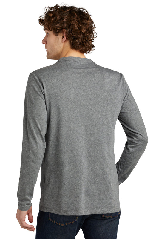 New Era Heritage Blend Long Sleeve Crew Tee. NEA102 Shadow Grey Heather