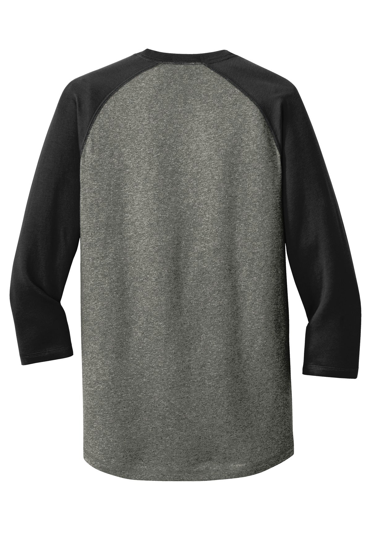 New Era Heritage Blend 3/4-Sleeve Baseball Raglan Tee. NEA104 Black/ Black Twist