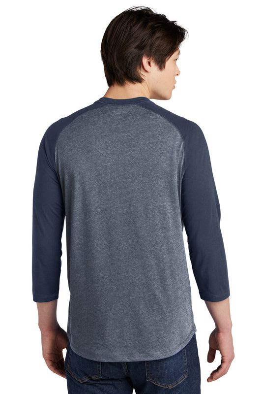 New Era Heritage Blend 3/4-Sleeve Baseball Raglan Tee. NEA104 True Navy/ True Navy Twist