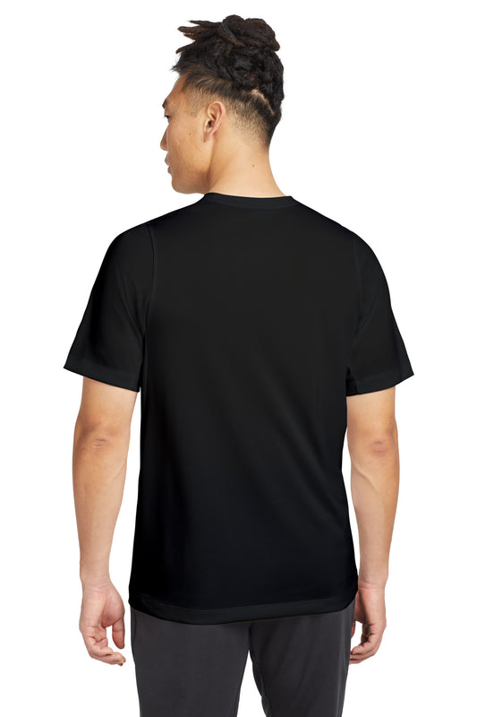 New Era Series Performance Crew Tee. NEA200 Black Solid