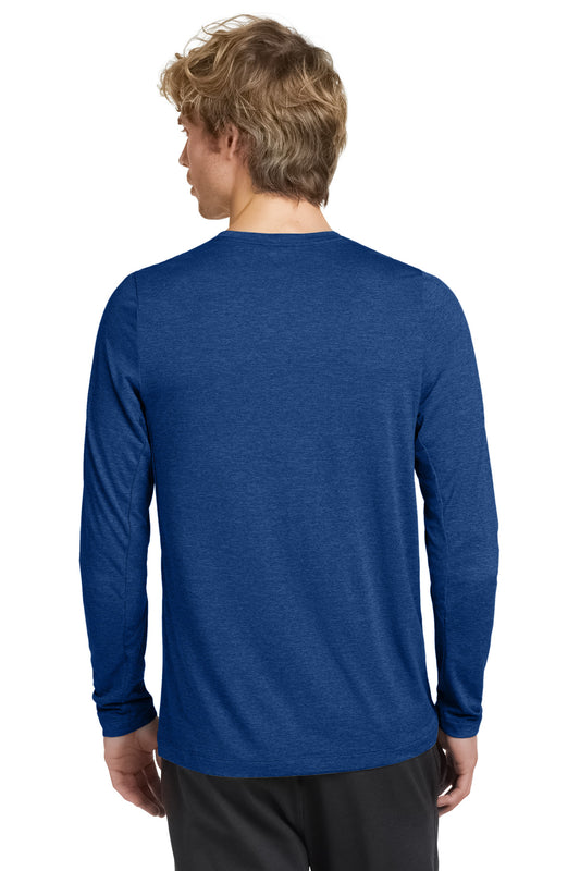 New Era Series Performance Long Sleeve Crew Tee. NEA201 Royal