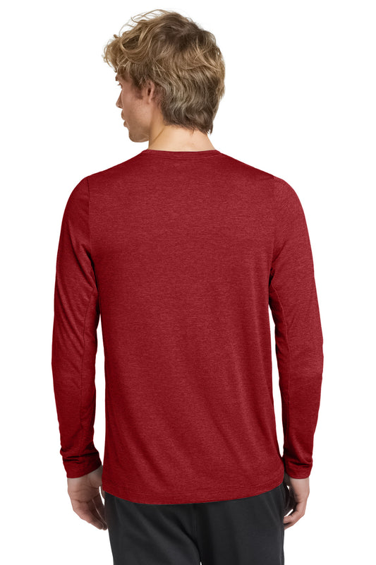 New Era Series Performance Long Sleeve Crew Tee. NEA201 Scarlet