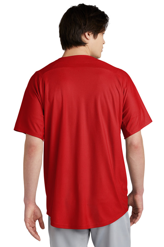 New Era Diamond Era Full-Button Jersey. NEA220 Scarlet