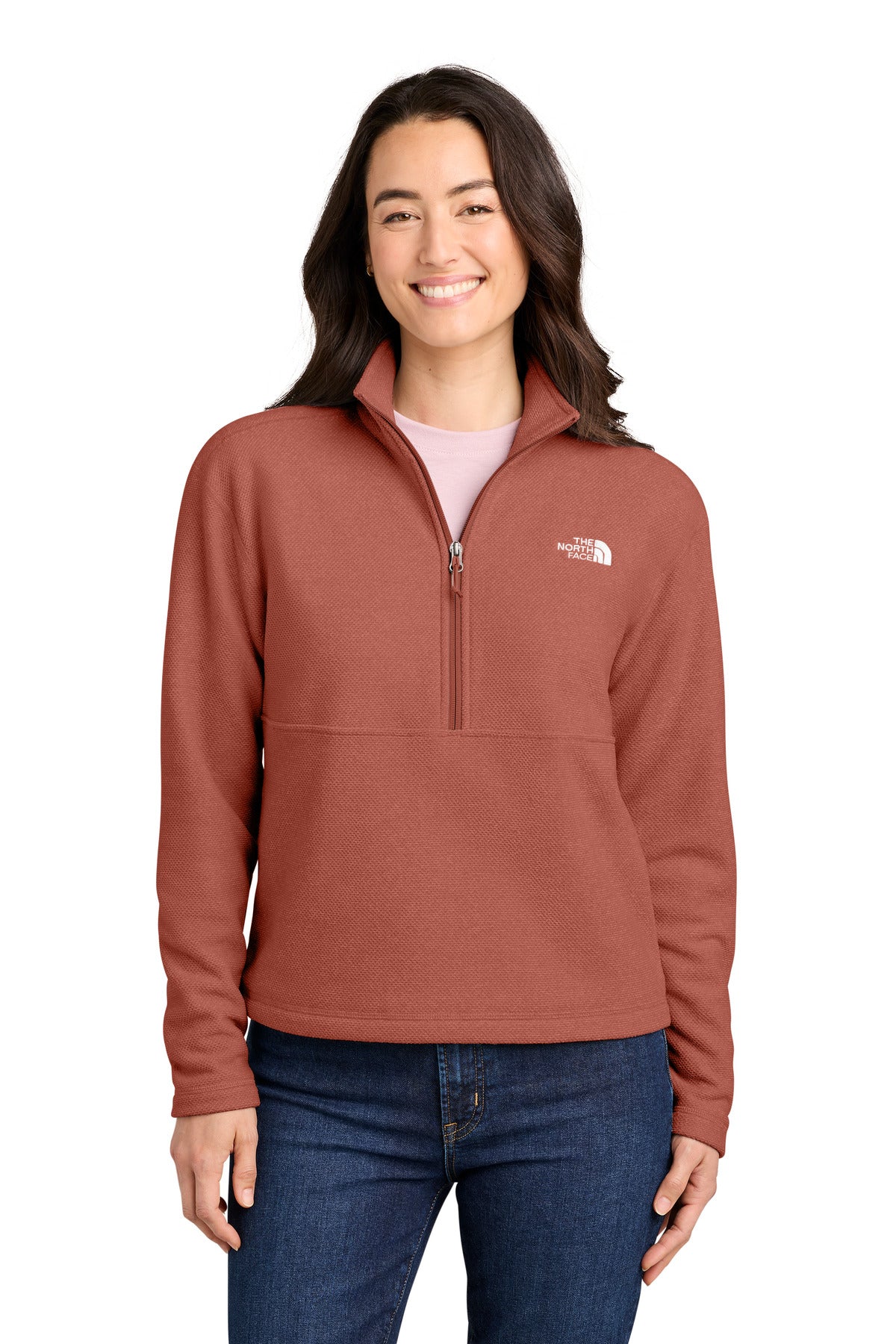 The North Face Women's Textured Pine Grove 1/2-Zip NF0A8JF7 Mars Dust Heather