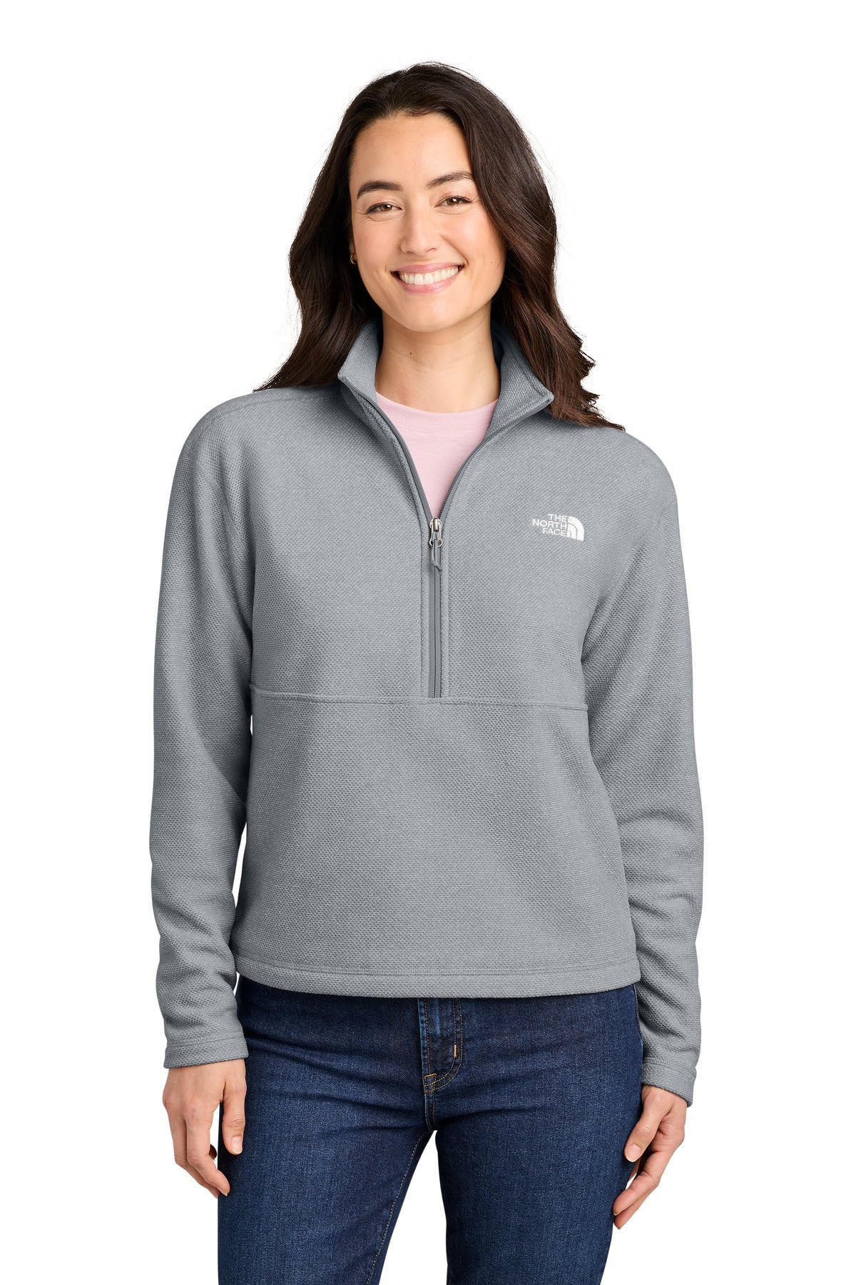 The North Face Women's Textured Pine Grove 1/2-Zip NF0A8JF7 TNF Light Grey Heather