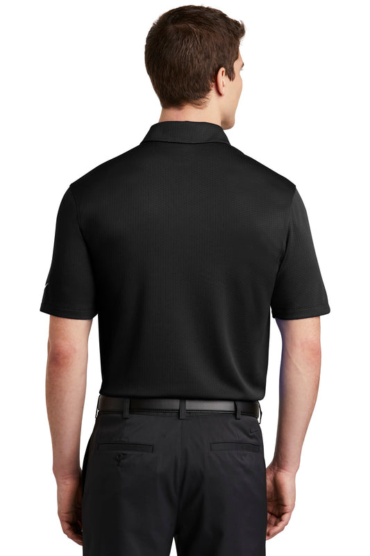 Nike Dri-FIT Hex Textured Polo. NKAH6266 Black